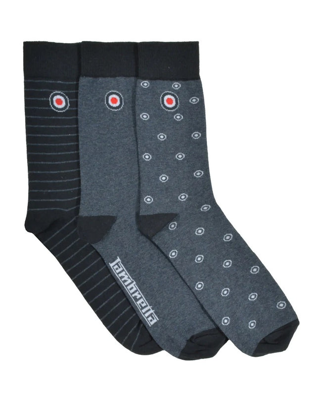 Lambretta 3 Pack Target Socks Dark Blue
