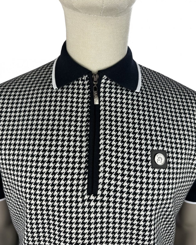 Mono Houndstooth Zip Polo TR/9125 Black 