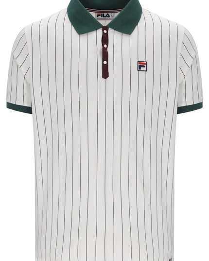 FILA BB1 Classic Vintage Striped Polo inn Gardenia/Pine Needle/Fudge