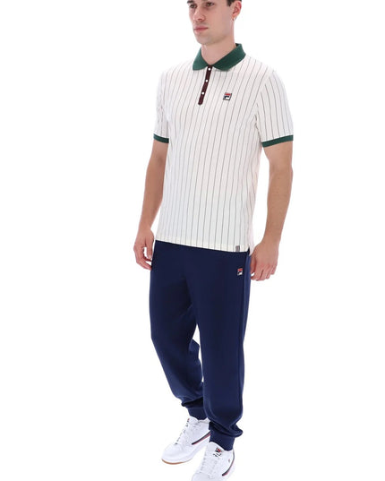 FILA BB1 Classic Vintage Striped Polo inn Gardenia/Pine Needle/Fudge