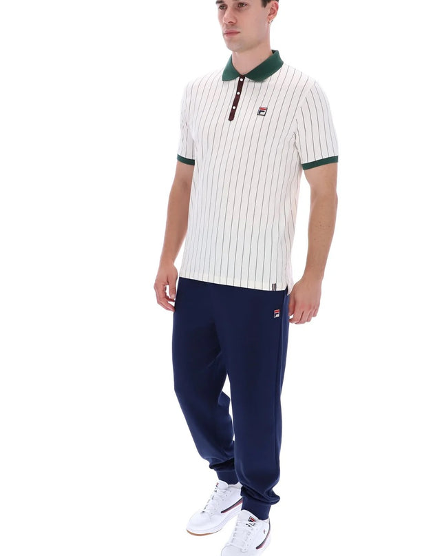 FILA BB1 Classic Vintage Striped Polo inn Gardenia/Pine Needle/Fudge