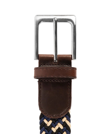 Heritage Braid Belt Navy Black Cream Mix