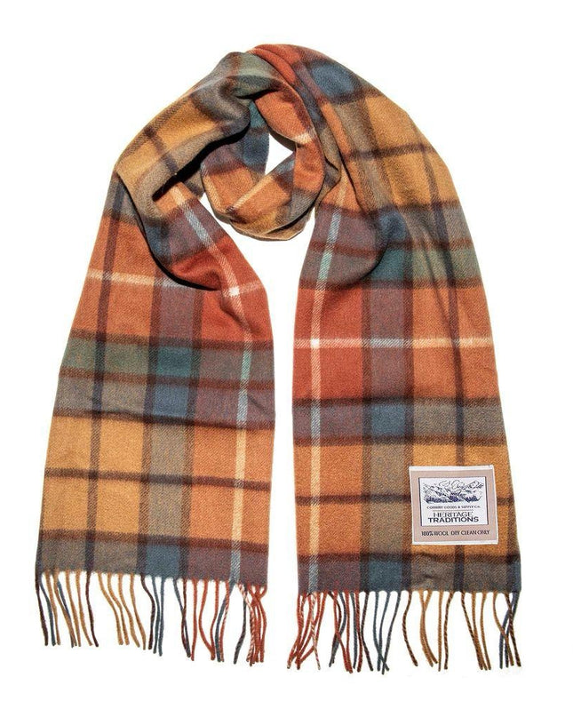 Heritage Pure Wool Autumn Check Brushed Scarf