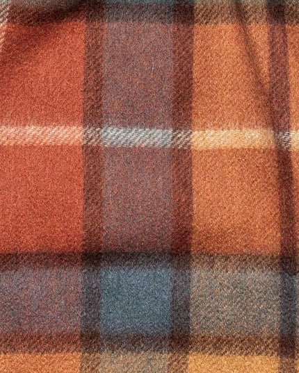 Heritage Pure Wool Autumn Check Brushed Scarf