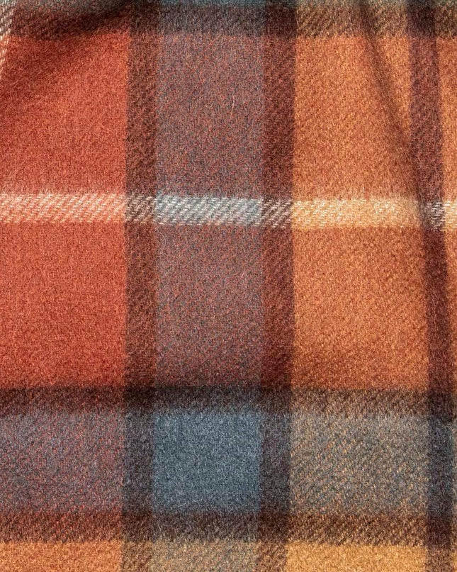 Heritage Pure Wool Autumn Check Brushed Scarf