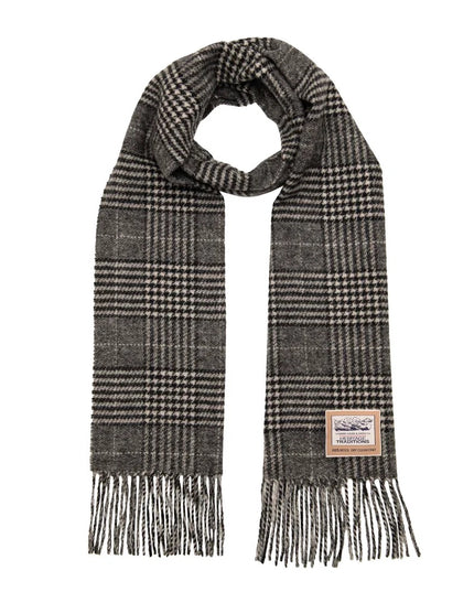 Heritage Prince of Wales Checked Wool Scarf Charcoal