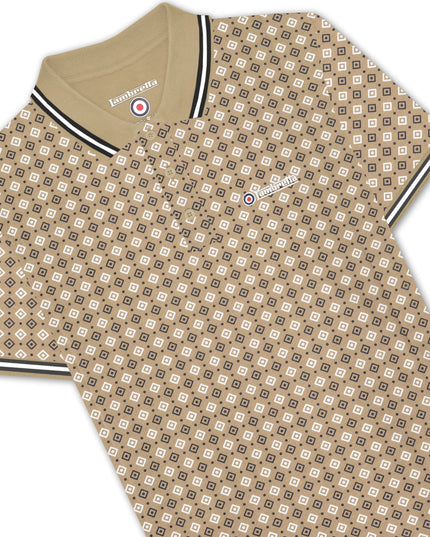 Lambretta GEO AOP Polo Lead Grey