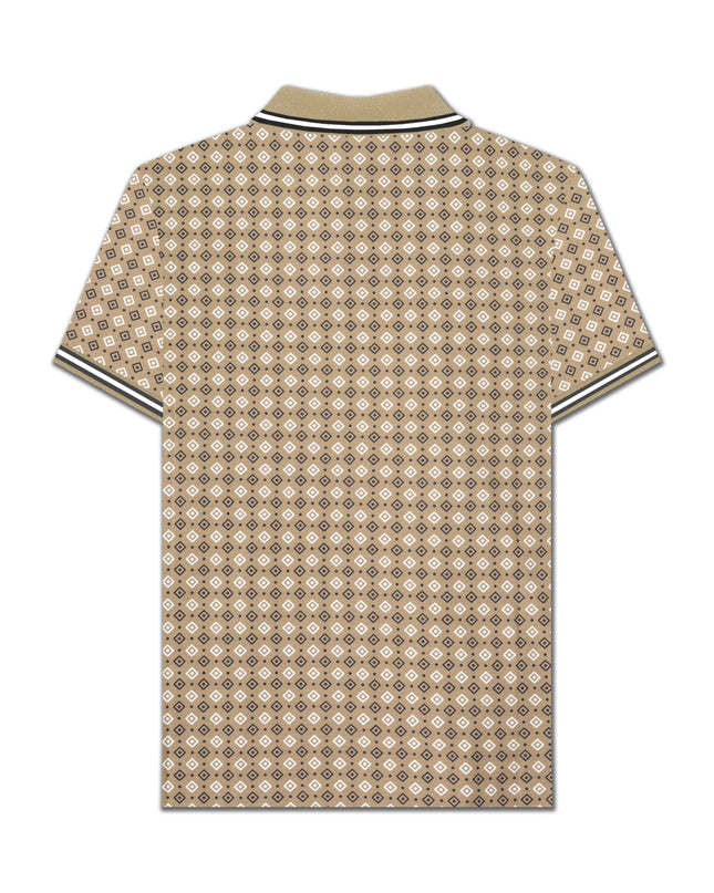 Lambretta GEO AOP Polo Lead Grey