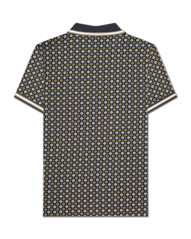 Lambretta GEO AOP Polo Navy/Lead Grey