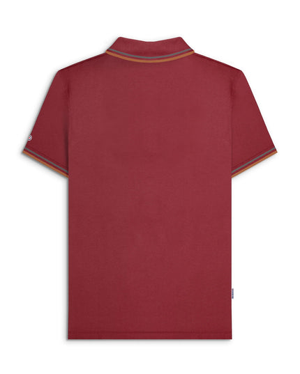 Lambretta Twin Tipped Polo Burgundy Thunderstorm/Rust