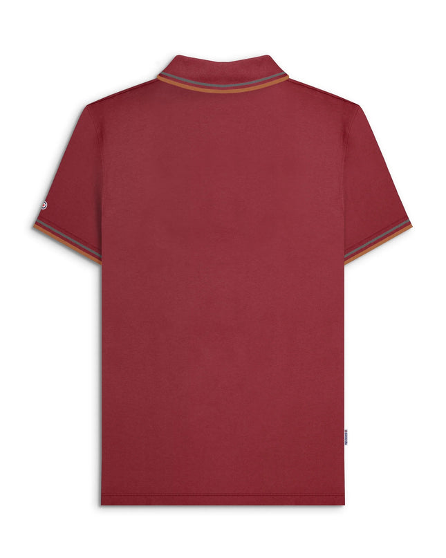 Lambretta Twin Tipped Polo Burgundy Thunderstorm/Rust