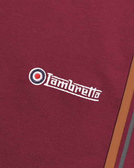 Lambretta Twin Tipped Polo Burgundy Thunderstorm/Rust