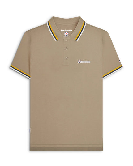 Lambretta Triple Tipped Polo Lead Grey Gold/Navy/Jet Stream