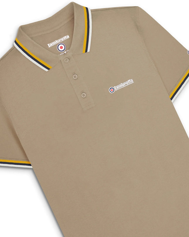 Lambretta Triple Tipped Polo Lead Grey Gold/Navy/Jet Stream