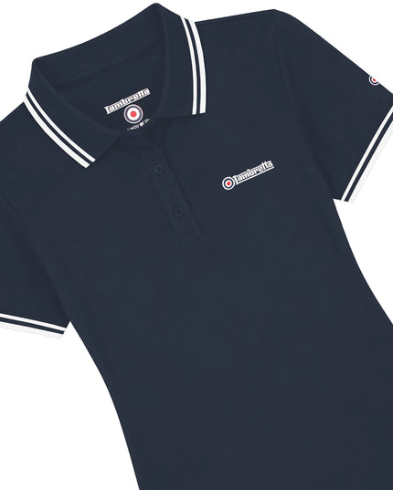 Lambretta Ladies Twin Tipped Polo Navy/White