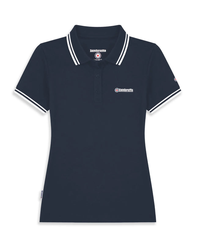 Lambretta Ladies Twin Tipped Polo Navy/White