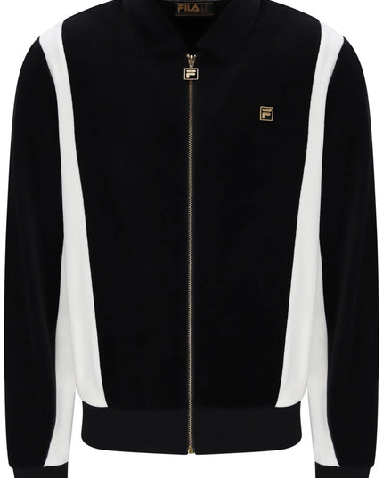 FILA Lazaro Velour Colour Black Jacket in Black / White Down