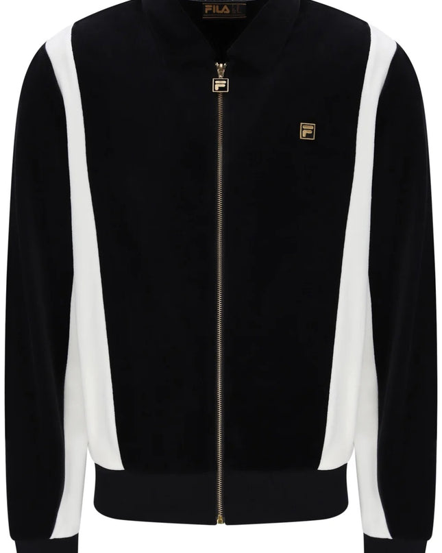 FILA Lazaro Velour Colour Black Jacket in Black / White Down