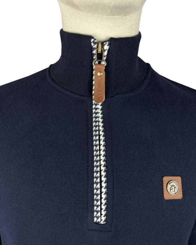 TROJAN Quarter Zip Trim Sweat TR/9108 Navy