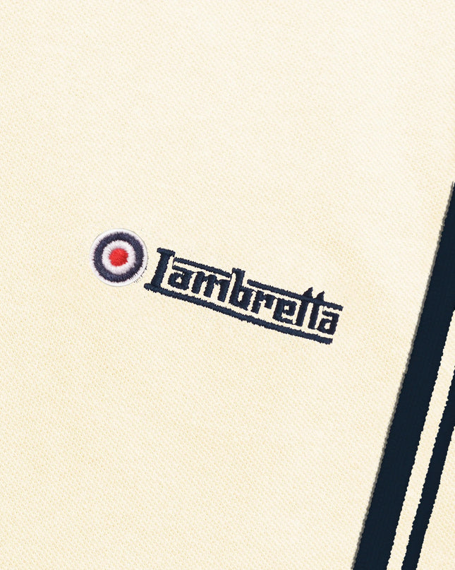 Lambretta Ladies Twin Tipped Polo Ecru/Navy
