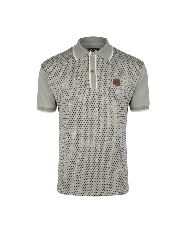 TROJAN Motif Jacquard Panel Polo TR/9119 Grey - 102