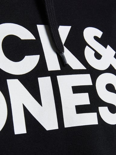 Jack & Jones Corp Logo Sweat Hoodie in Black