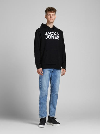 Jack & Jones Corp Logo Sweat Hoodie in Black