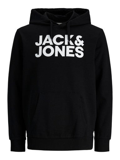 Jack & Jones Corp Logo Sweat Hoodie in Black