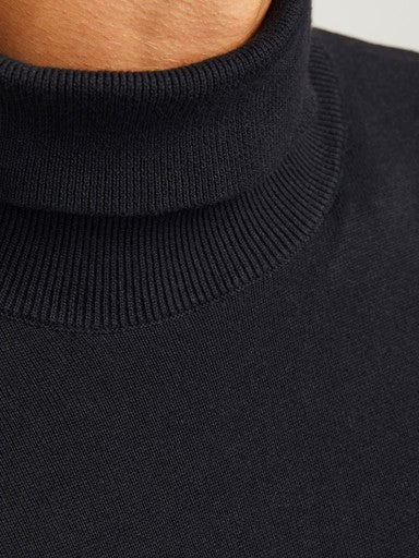 Jack & Jones Basic Knit Roll Neck Jumper in Black 