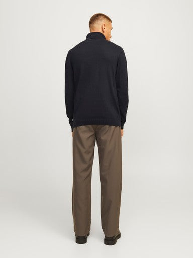 Jack & Jones Basic Knit Roll Neck Jumper in Black 