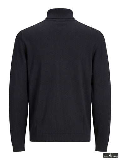 Jack & Jones Basic Knit Roll Neck Jumper in Black 