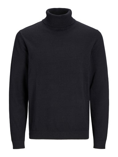 Jack & Jones Basic Knit Roll Neck Jumper in Black 