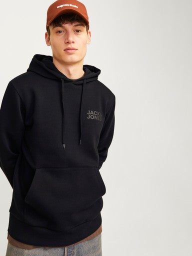Jack & Jones Corp Logo Sweat Hoodie in Black