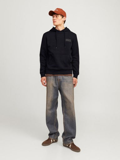 Jack & Jones Corp Logo Sweat Hoodie in Black