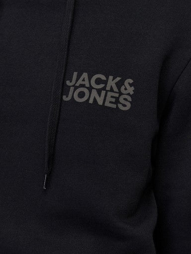 Jack & Jones Corp Logo Sweat Hoodie in Black