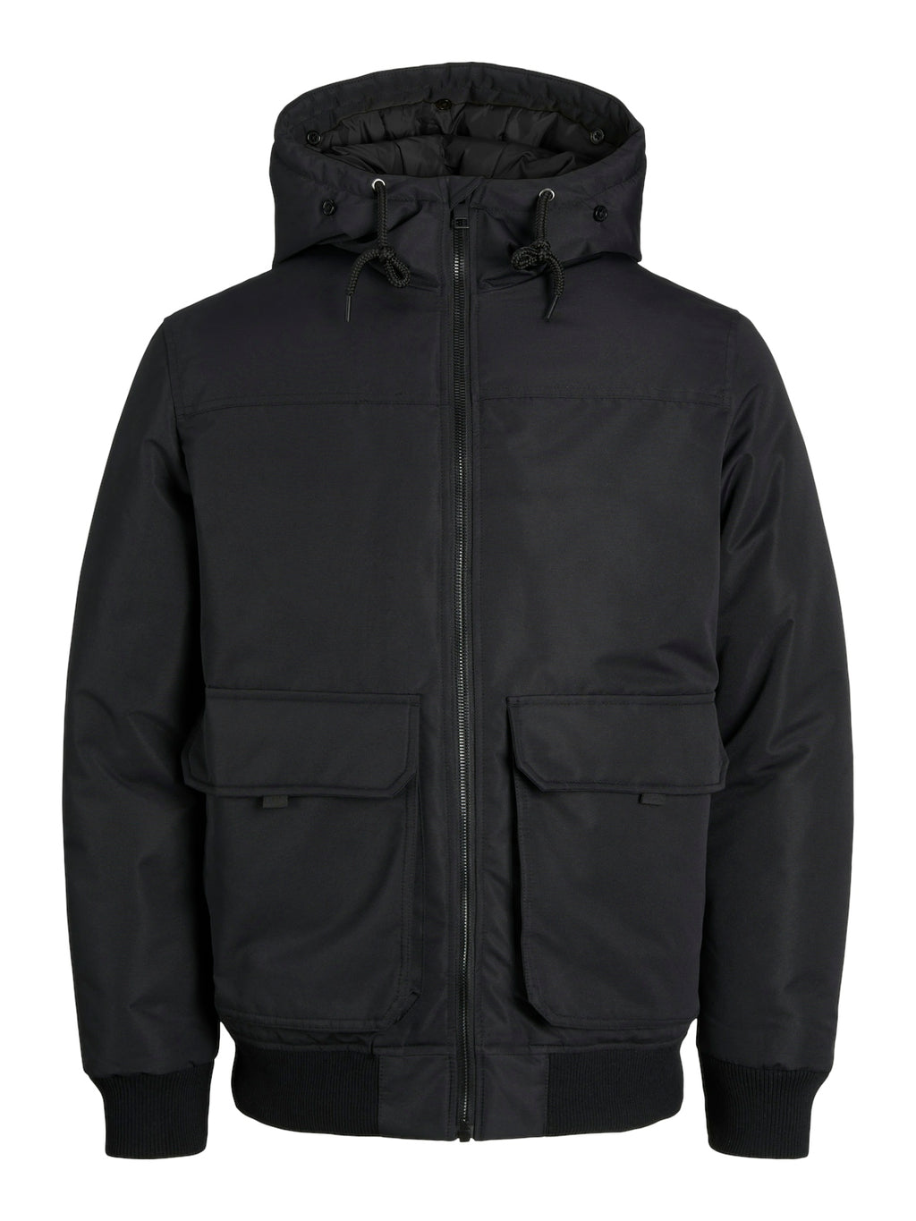 Jack & Jones Construct Bomber Jacket Black - Raw Menswear