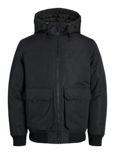 Jack & Jones Construct Bomber Jacket Black - Raw Menswear