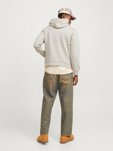 Jack & Jones Corp Logo Sweat Hoodie in Stone