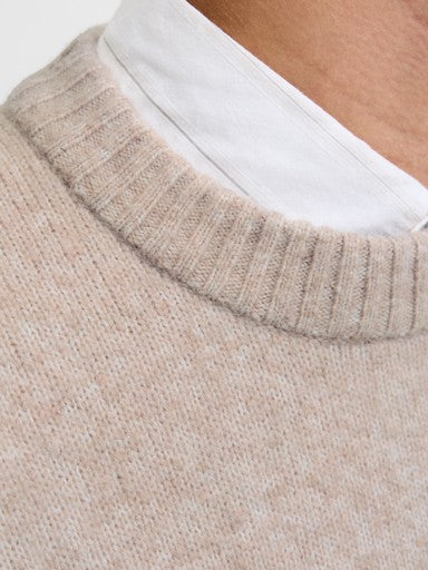 Jack & Jones Soho Ollie Knit Crew Neck Sweater in Beige - 452