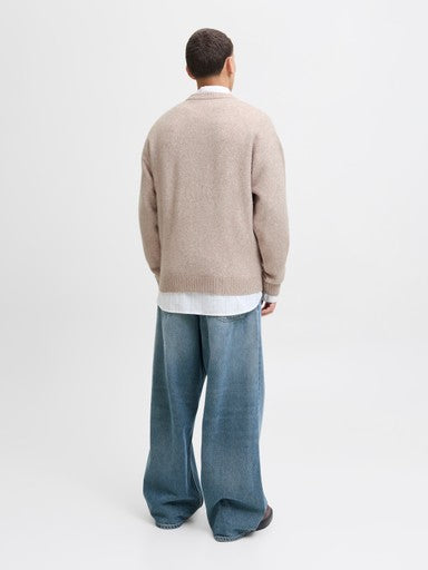 Jack & Jones Soho Ollie Knit Crew Neck Sweater in Beige