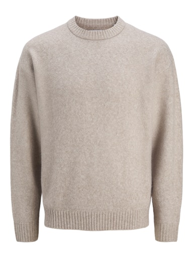 Jack & Jones Soho Ollie Knit Crew Neck Sweater in Beige