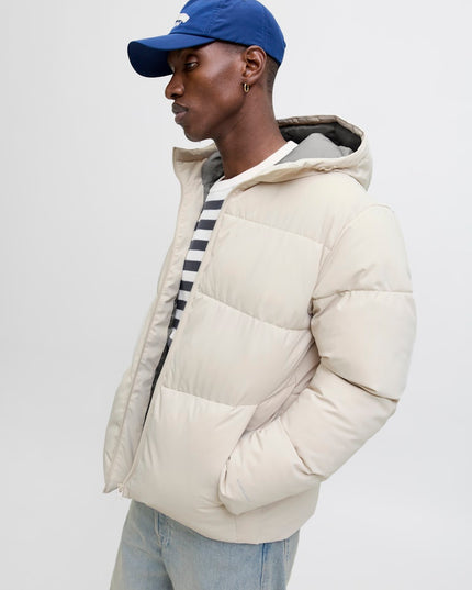Jack & Jones Global Puffer Jacket Coat Ecru