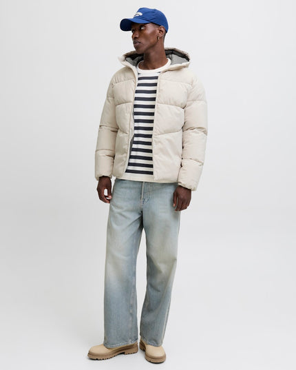 Jack & Jones Global Puffer Jacket Coat Ecru