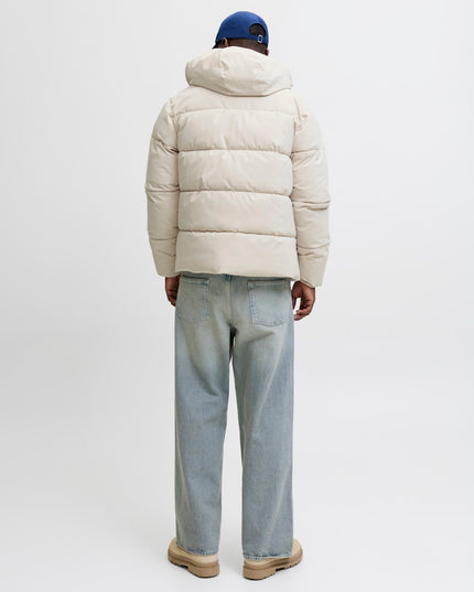 Jack & Jones Global Puffer Jacket Coat Ecru