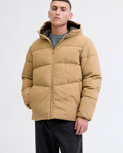 Tan Jack & Jones Puffer Coat