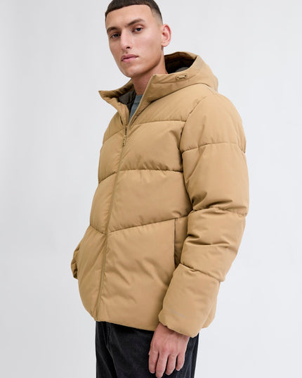 Jack & Jones Global Puffer Jacket Coat Tan