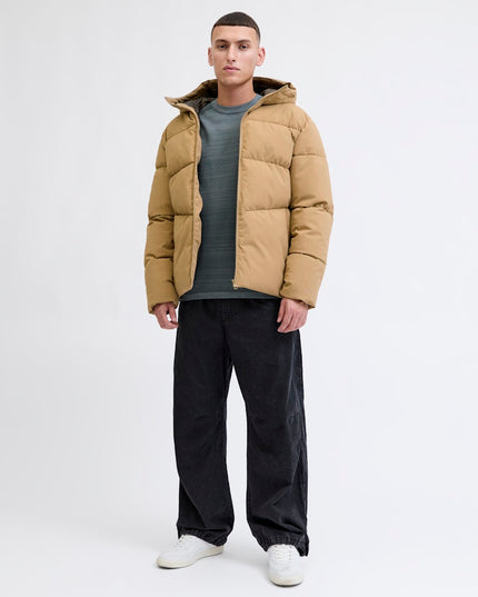 Jack & Jones Global Puffer Jacket Coat Tan