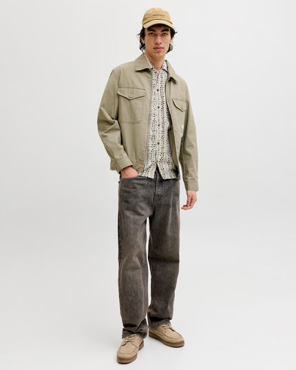 Jack & Jones Blulyon Print Dobby S/S Shirt Ecru - 071