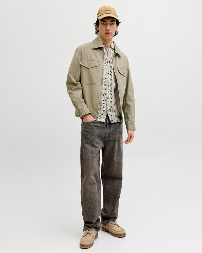 Jack & Jones Blulyon Print Dobby S/S Shirt Ecru - 071