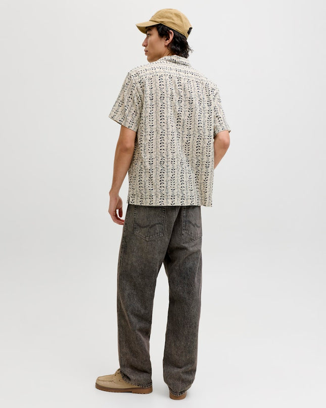 Jack & Jones Blulyon Print Dobby S/S Shirt Ecru - 071